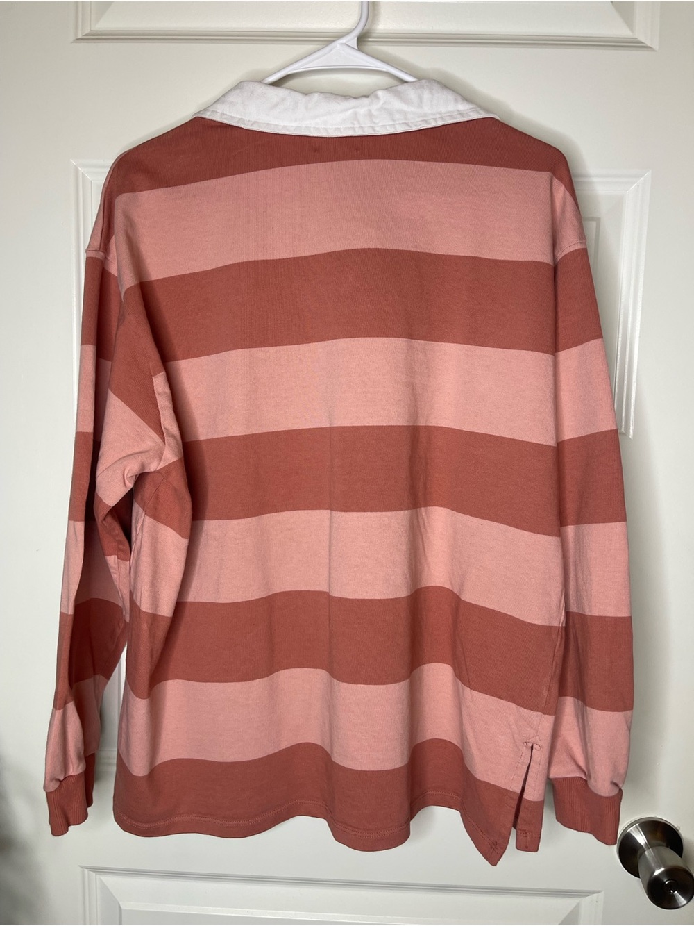 Lands' End | Pink and White Striped Polo Shirt - Picture 4 of 5